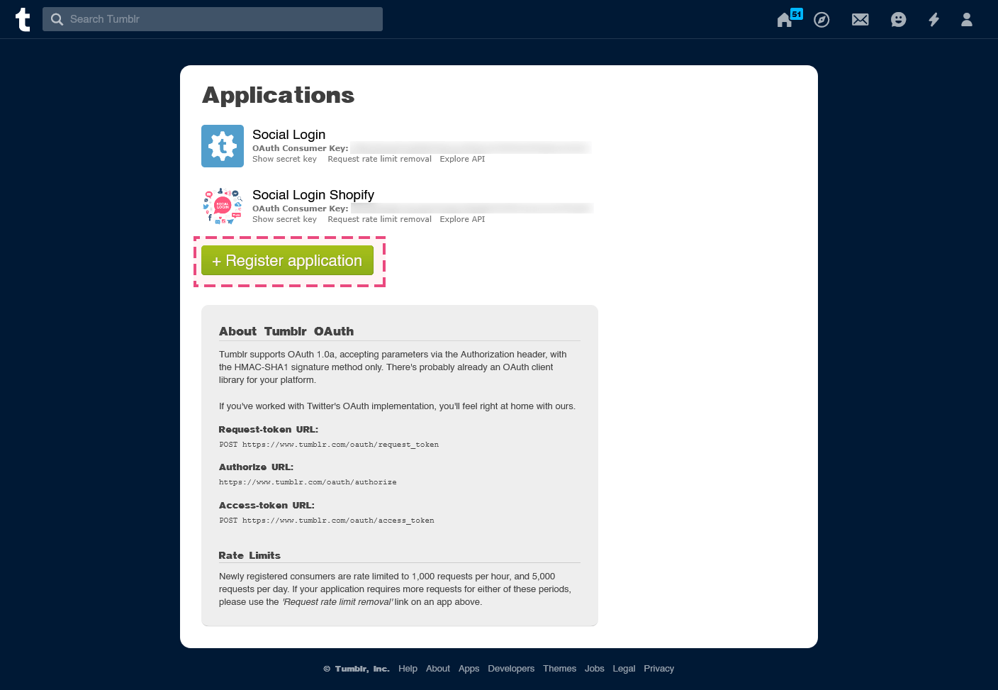 Use tumblr's signup form to login