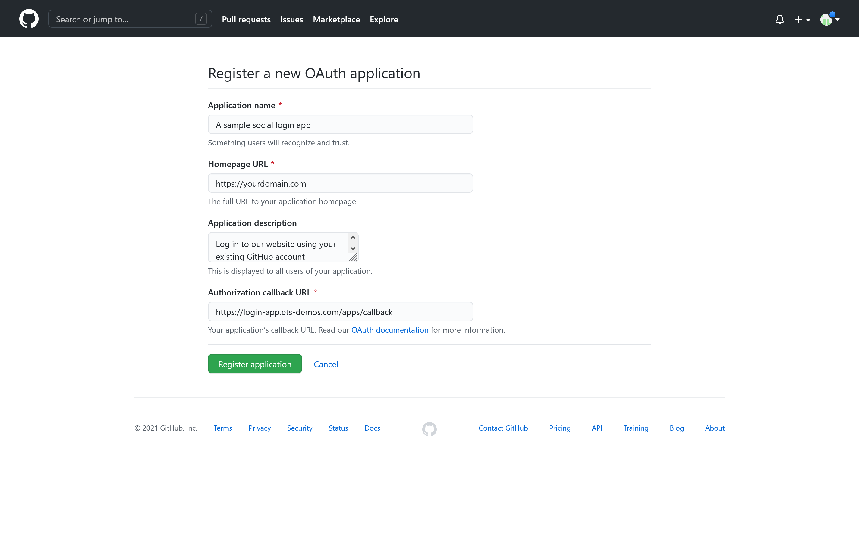 Get GitHub API Key Pair