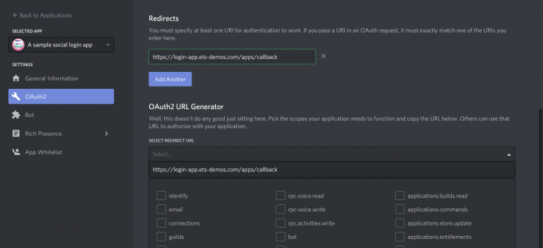 Get Discord API key pair